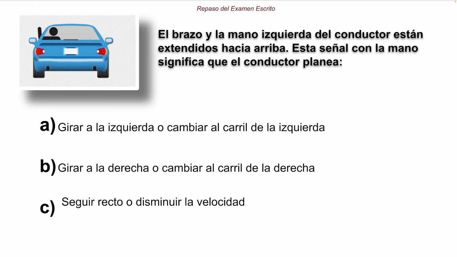 Señal manual para giro a la derecha