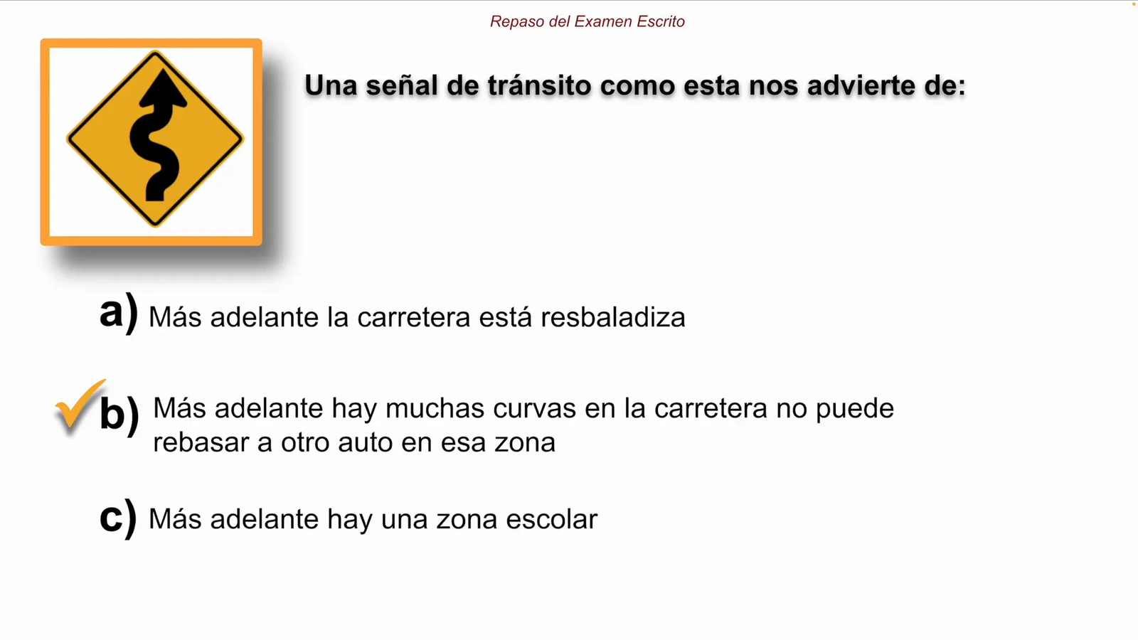 Señal de advertencia carretera sinuosa