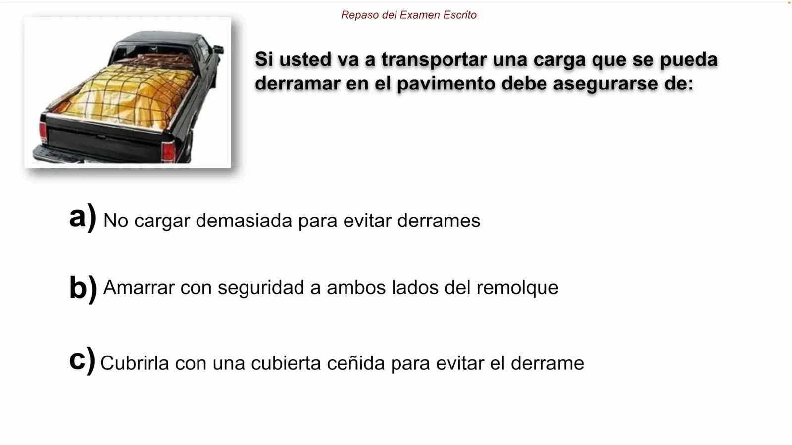 Manejo de carga segura y cubierta