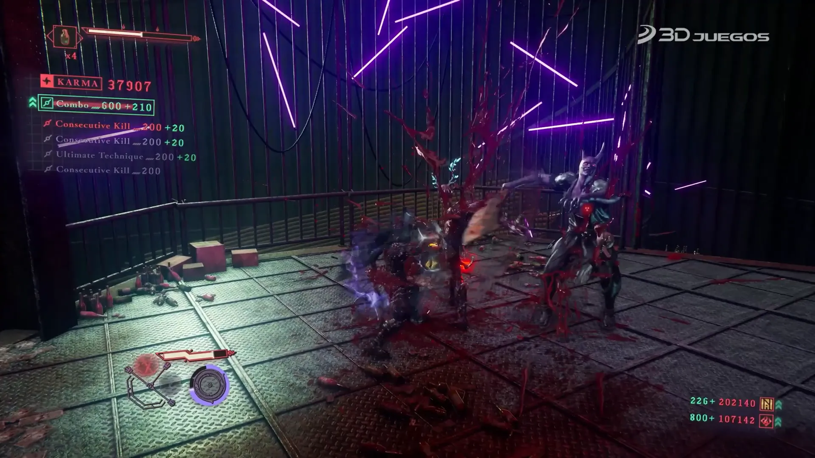 Combate rápido y brutal en Ninja Gaiden 4 mostrando enemigos y ataques