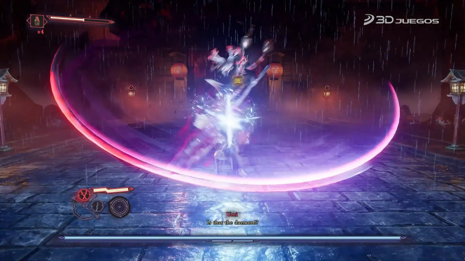 Enfrentamiento con un jefe final en Ninja Gaiden 4